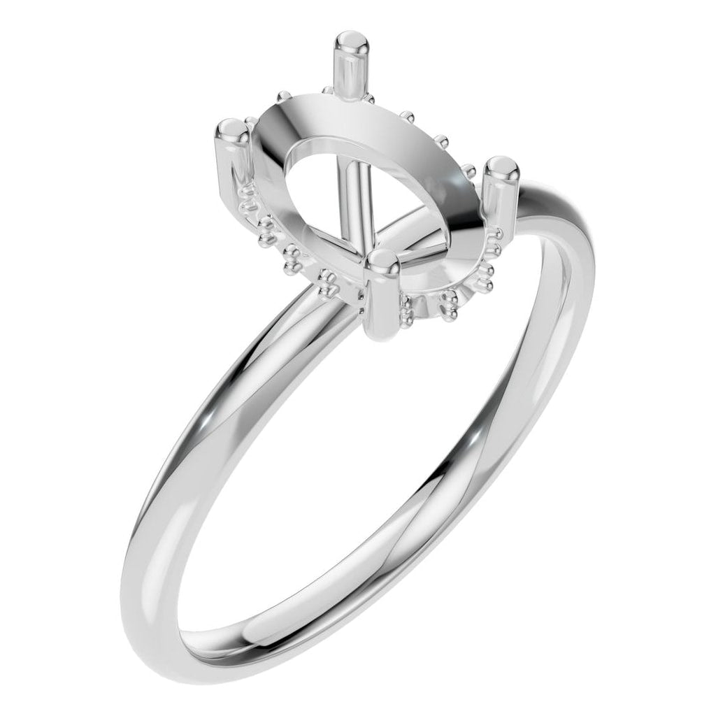 RI-5127 White Gold Ring UNSET - Main View