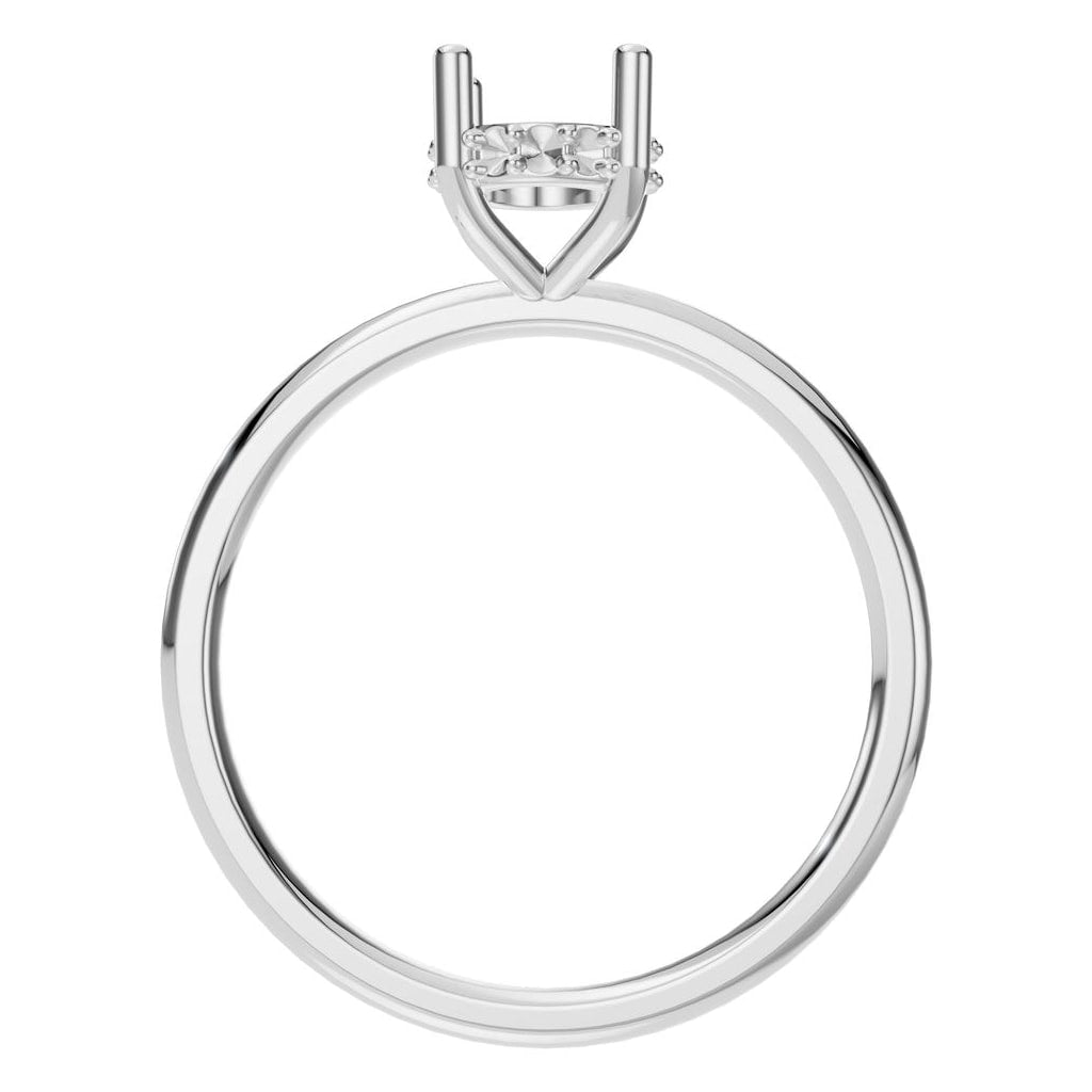 RI-5127 White Gold Ring UNSET - Top View