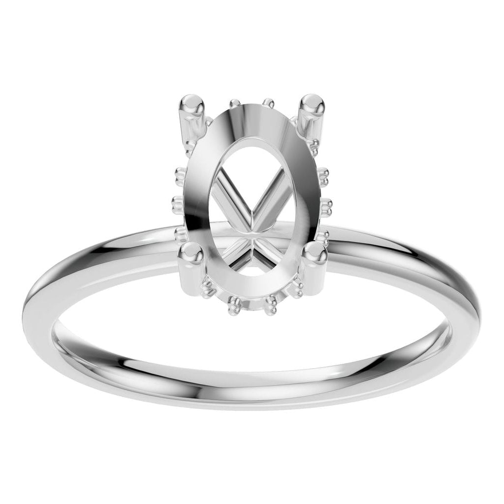 RI-5127 White Gold Ring UNSET - Front View