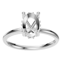 RI-5127 White Gold Ring UNSET - Front View