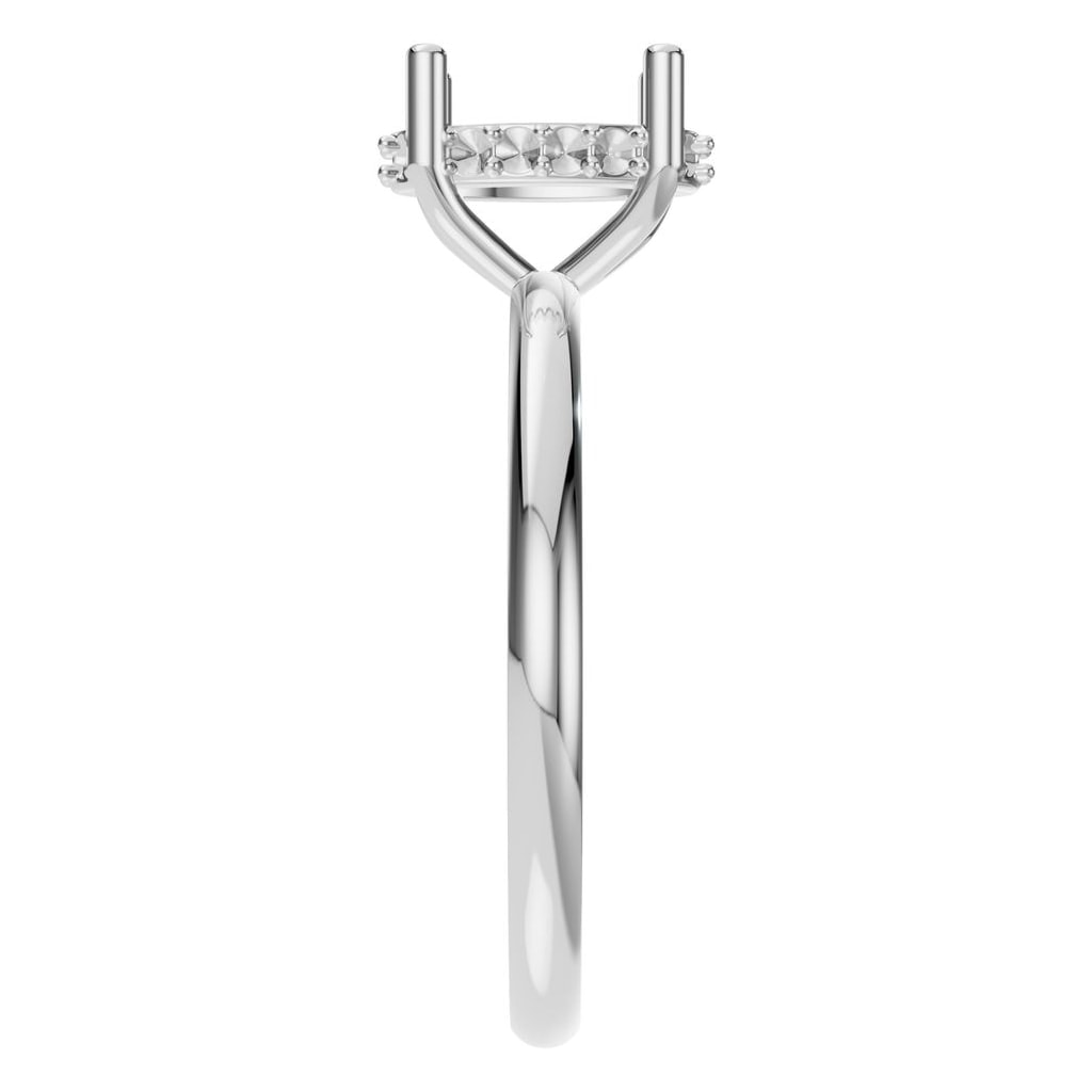 RI-5127 White Gold Ring UNSET - Side View