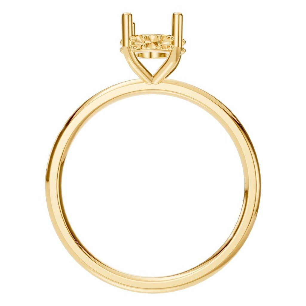 RI-5127 Yellow Gold Ring UNSET - Top View