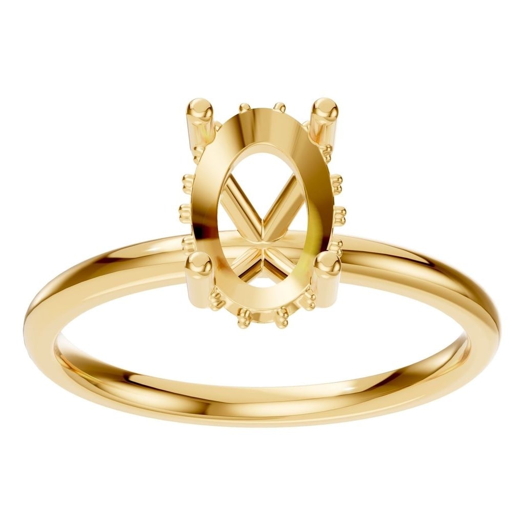 RI-5127 Yellow Gold Ring UNSET - Front View