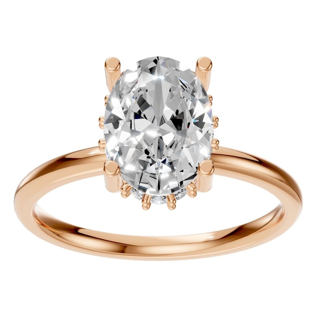 RI-5127 Rose Gold Ring SET - Front View