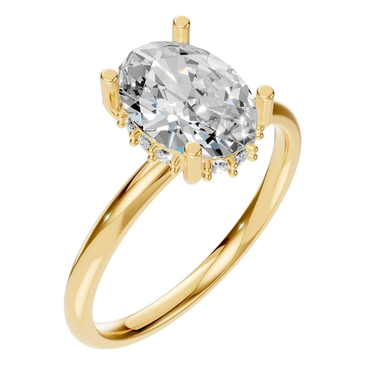 Hidden Halo Ring Mounting - Oval 9x6.5mm