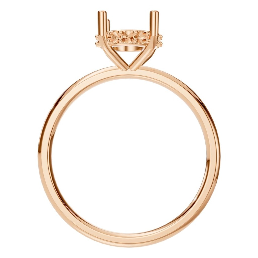 RI-5127 Rose Gold Ring UNSET - Top View