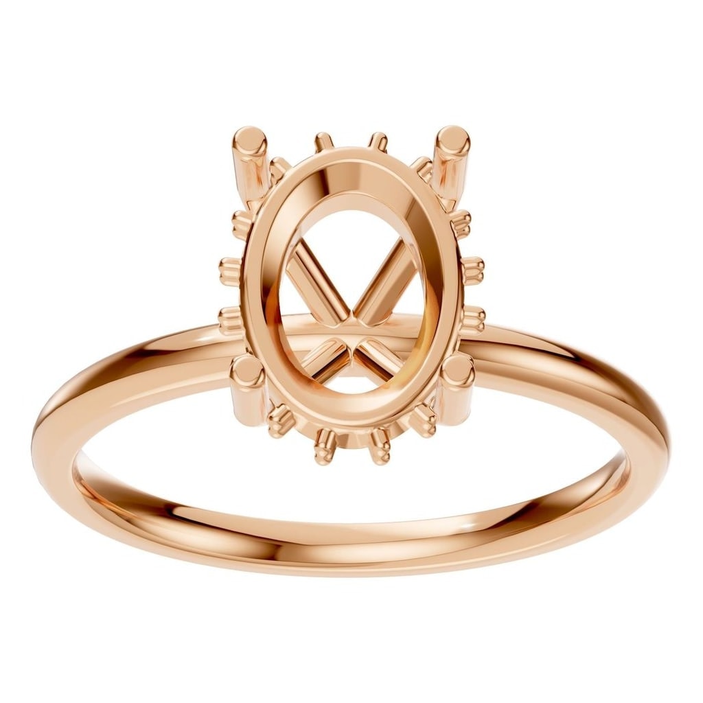 RI-5127 Rose Gold Ring UNSET - Front View