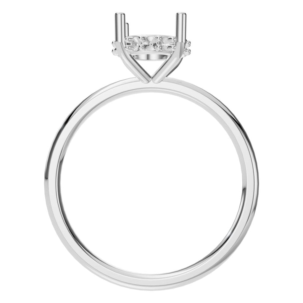 RI-5127 White Gold Ring UNSET - Top View