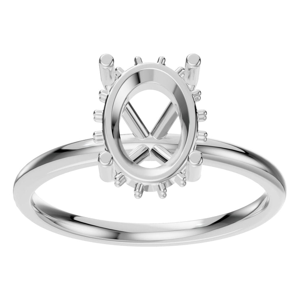 RI-5127 White Gold Ring UNSET - Front View