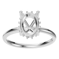 RI-5127 White Gold Ring UNSET - Front View