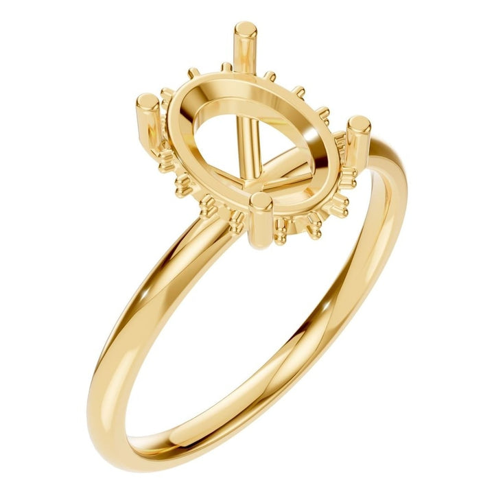 Hidden Halo Ring Mounting - Oval 9x6.5mm