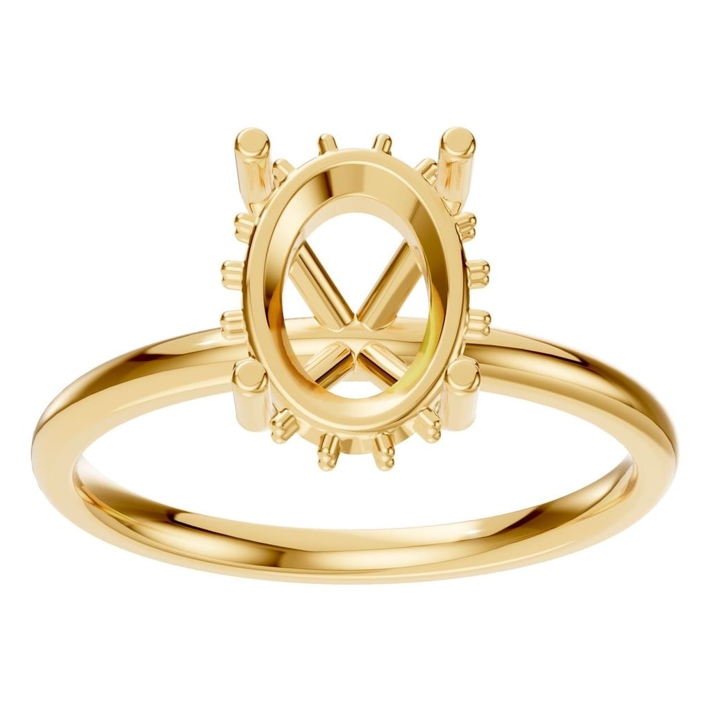 RI-5127 Yellow Gold Ring UNSET - Front View