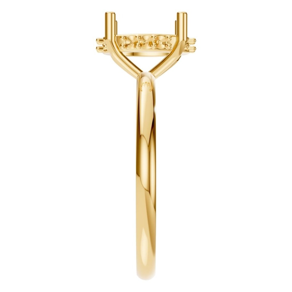 RI-5127 Yellow Gold Ring UNSET - Side View