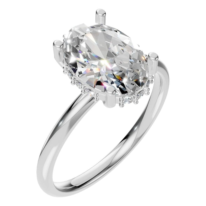 Hidden Halo Ring Mounting - Oval 10x7mm
