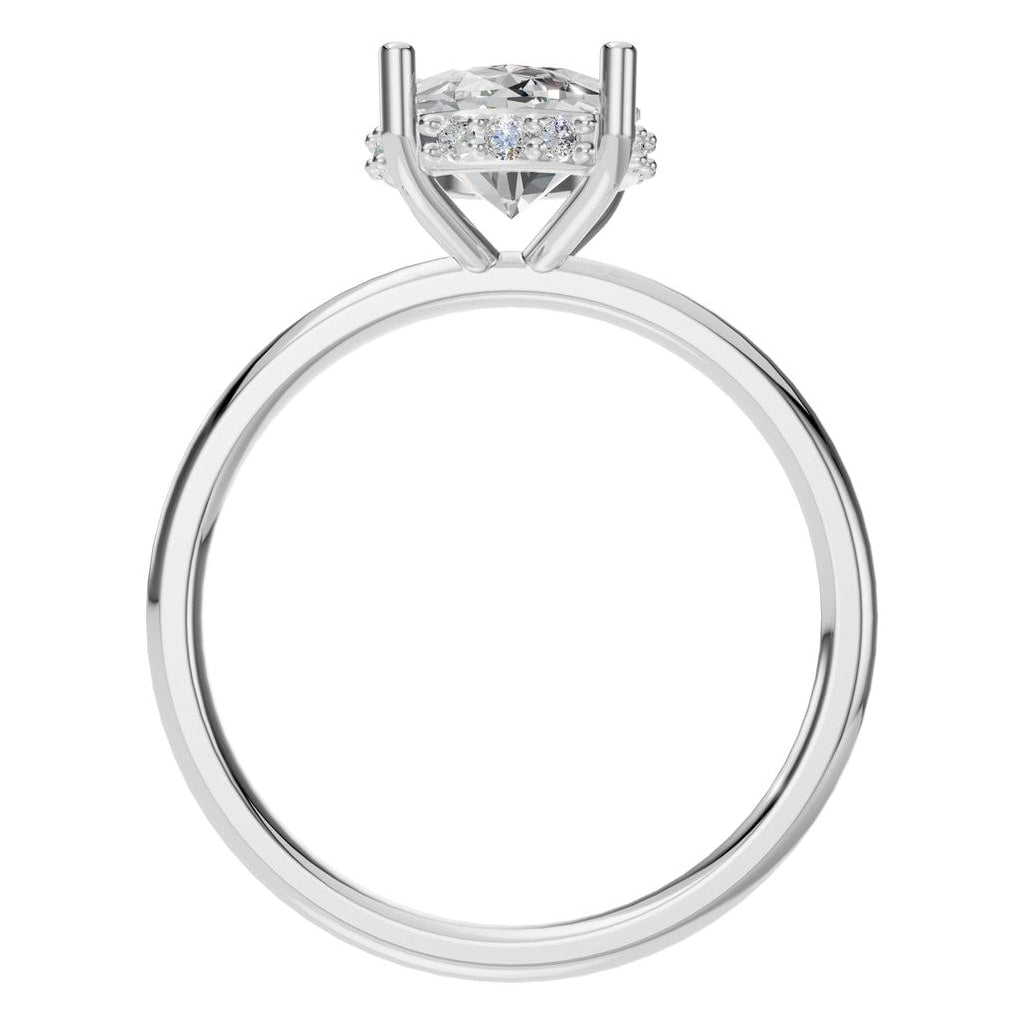 RI-5127 White Gold Ring SET - Top View