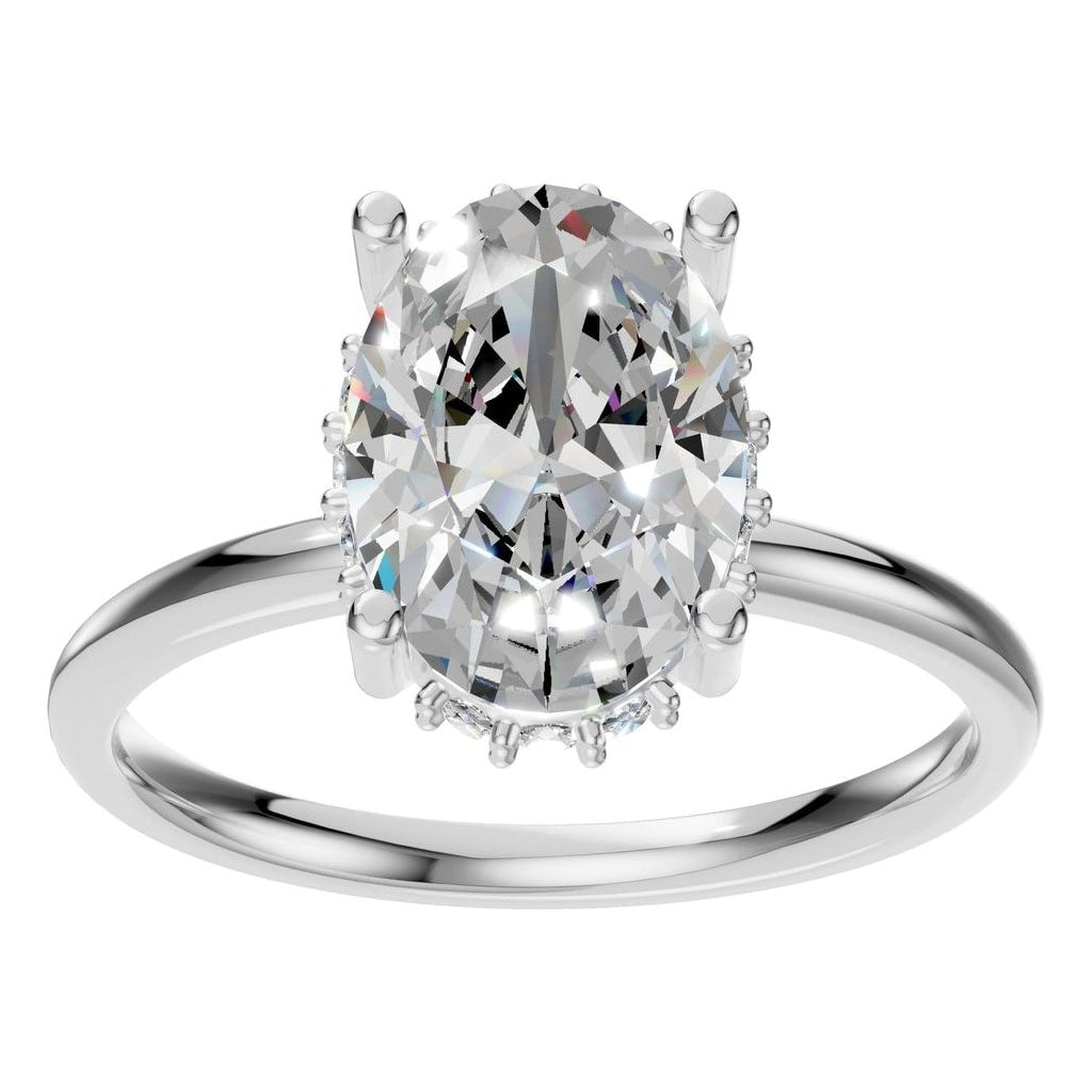 RI-5127 White Gold Ring SET - Front View