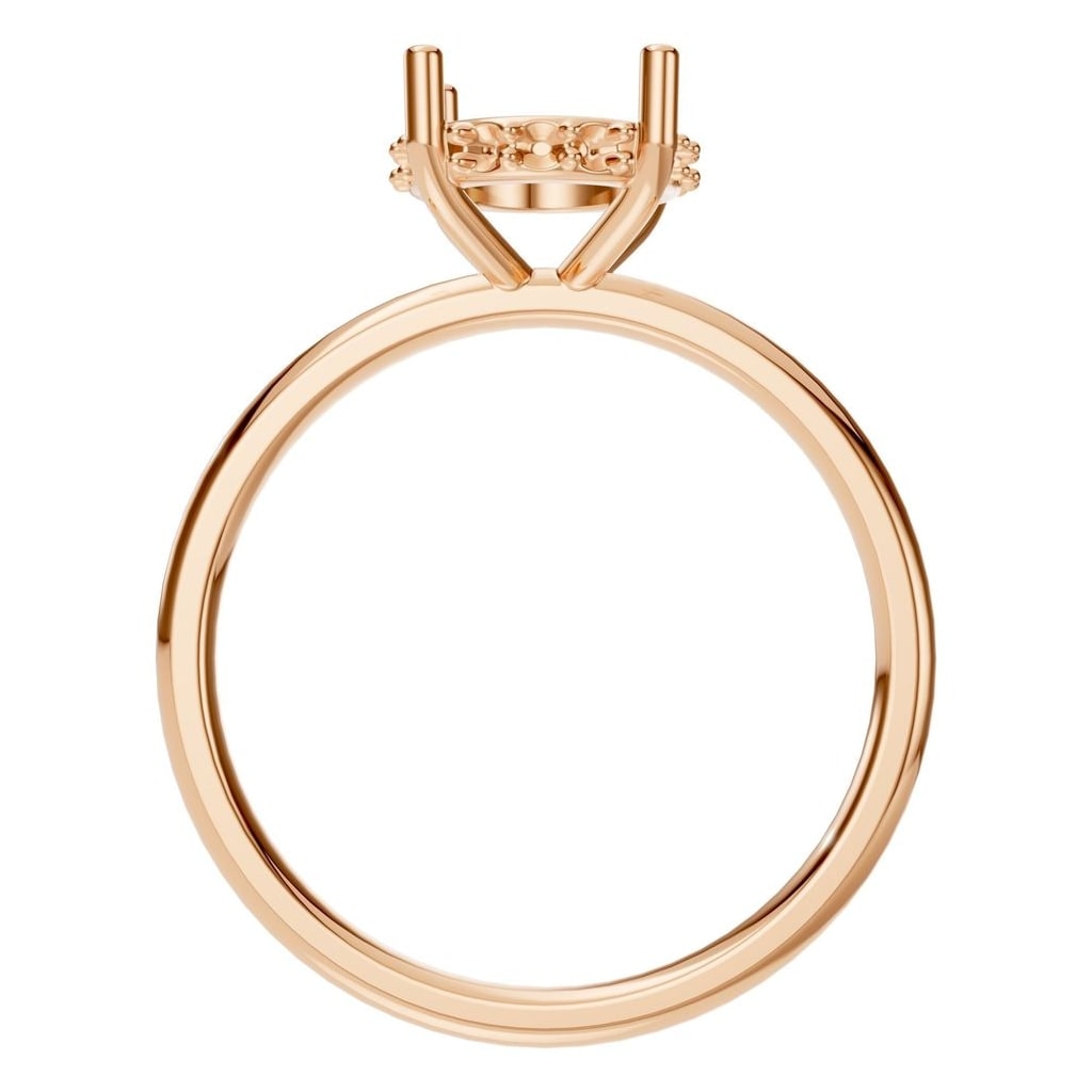 RI-5127 Rose Gold Ring UNSET - Top View