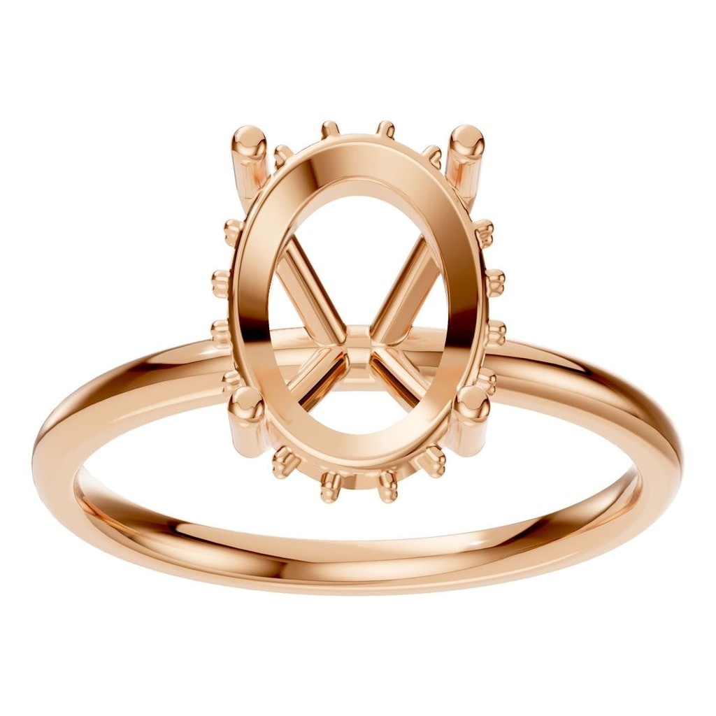 RI-5127 Rose Gold Ring UNSET - Front View