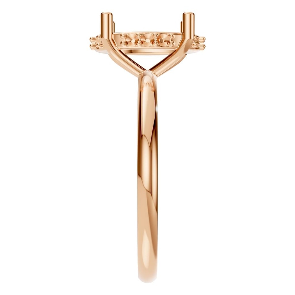 RI-5127 Rose Gold Ring UNSET - Side View