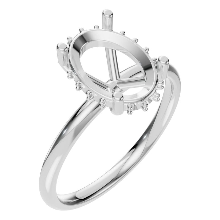 Hidden Halo Ring Mounting - Oval 10x7mm