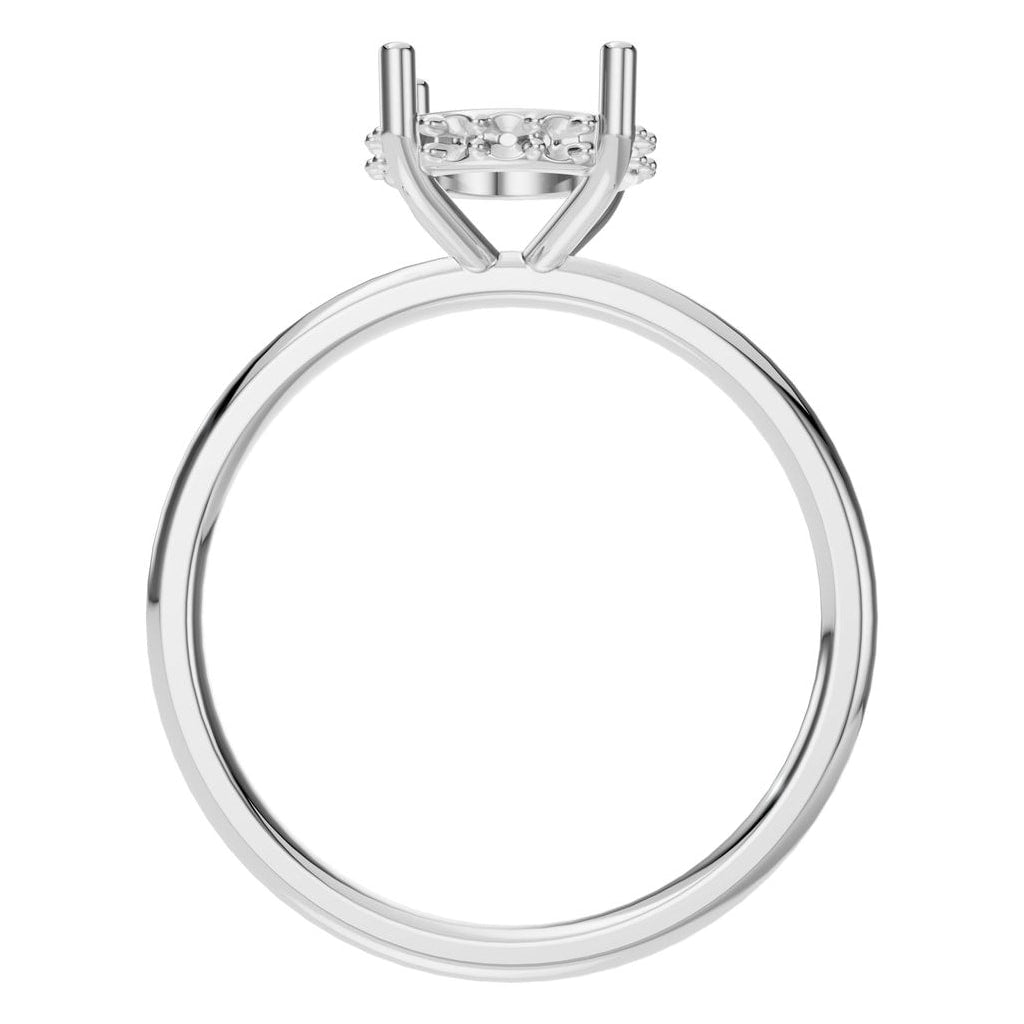 RI-5127 White Gold Ring UNSET - Top View