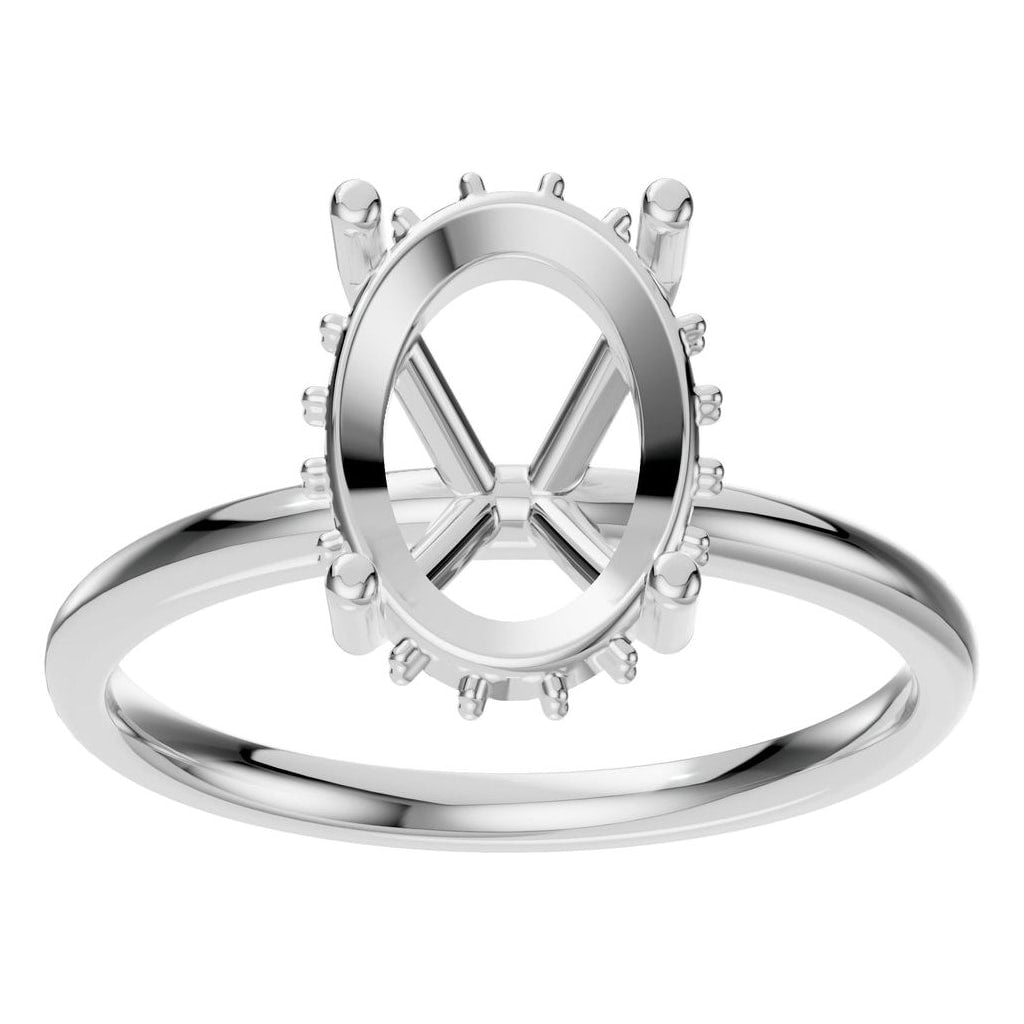 RI-5127 White Gold Ring UNSET - Front View