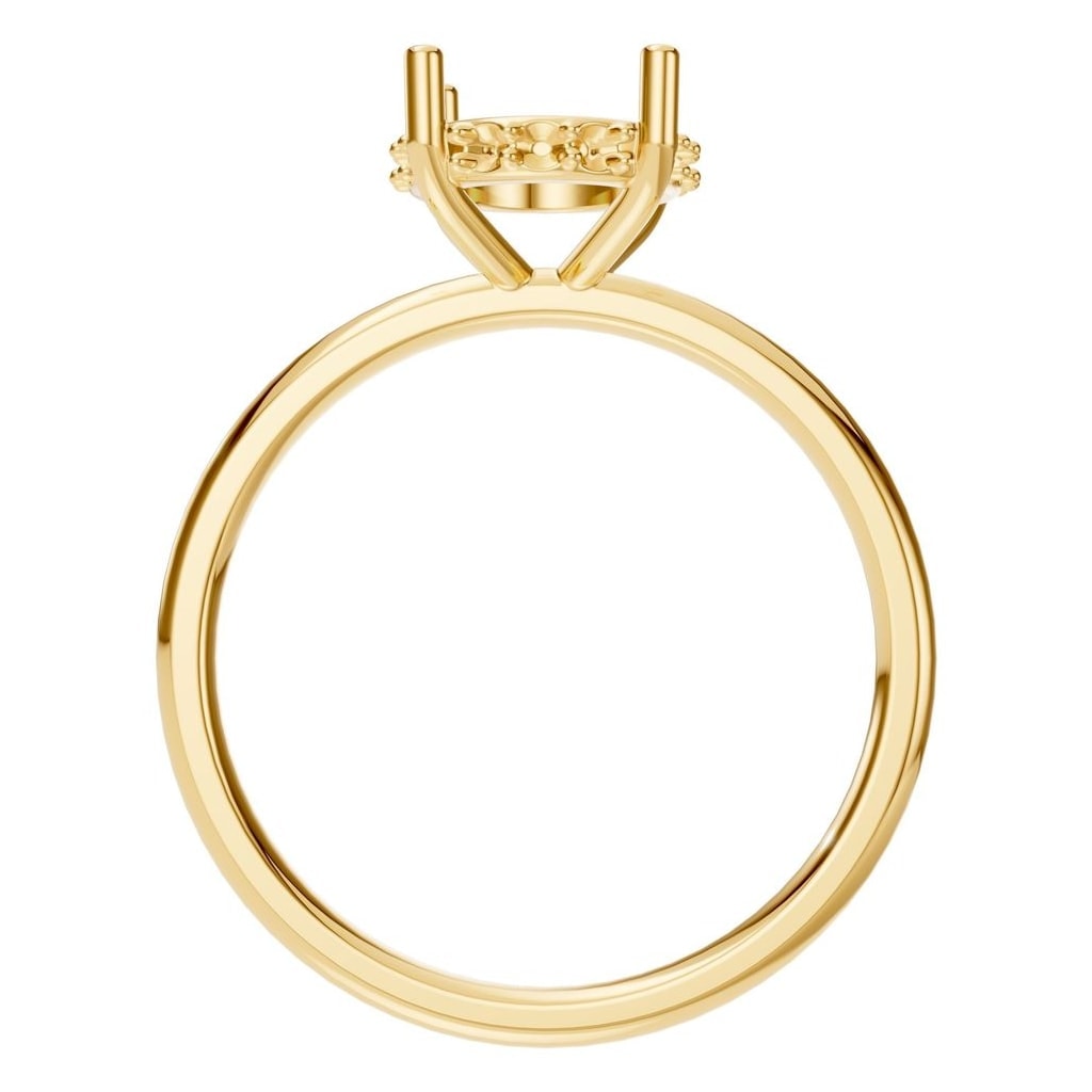 RI-5127 Yellow Gold Ring UNSET - Top View