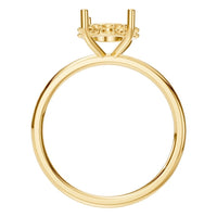RI-5127 Yellow Gold Ring UNSET - Top View