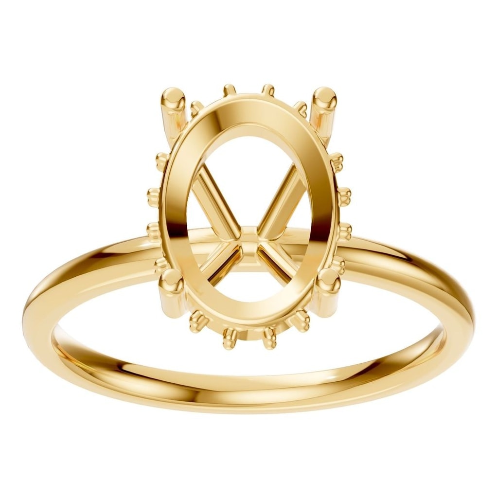 RI-5127 Yellow Gold Ring UNSET - Front View