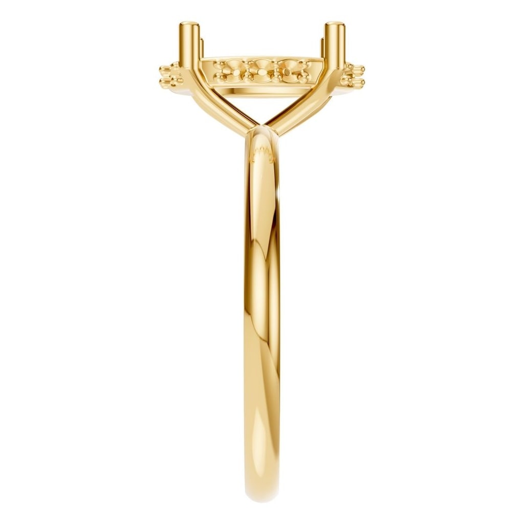 RI-5127 Yellow Gold Ring UNSET - Side View