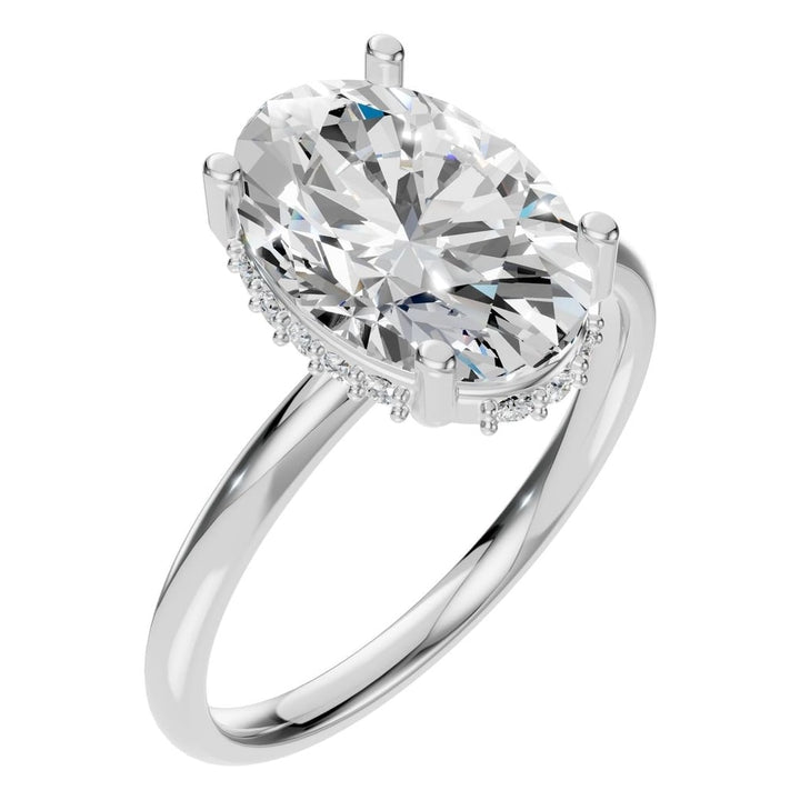 Hidden Halo Ring Mounting - Oval 11x7.5mm