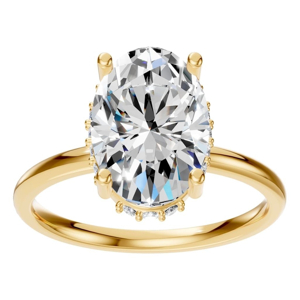 RI-5127 Yellow Gold Ring SET - Front View
