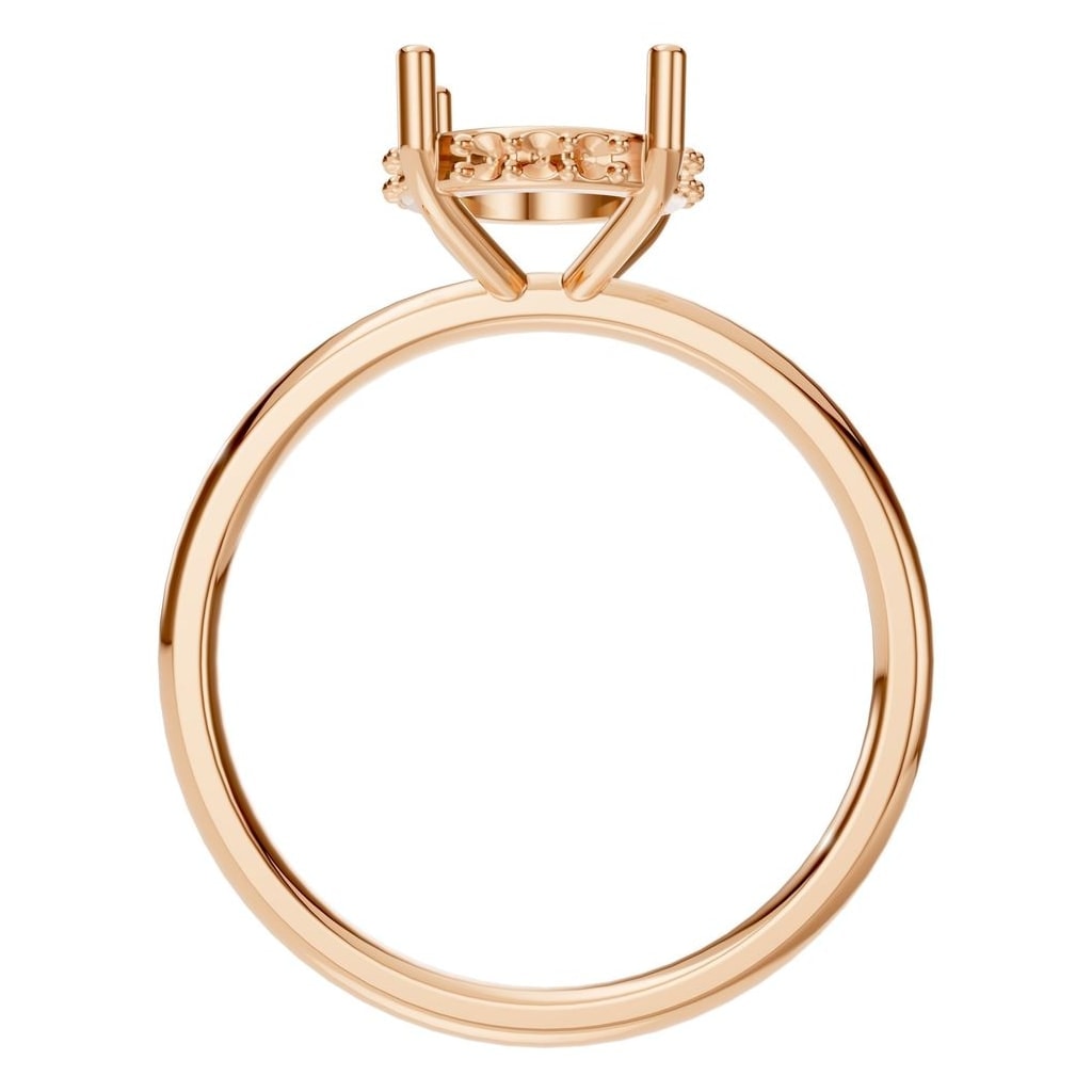 RI-5127 Rose Gold Ring UNSET - Top View
