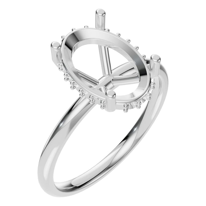 Hidden Halo Ring Mounting - Oval 11x7.5mm
