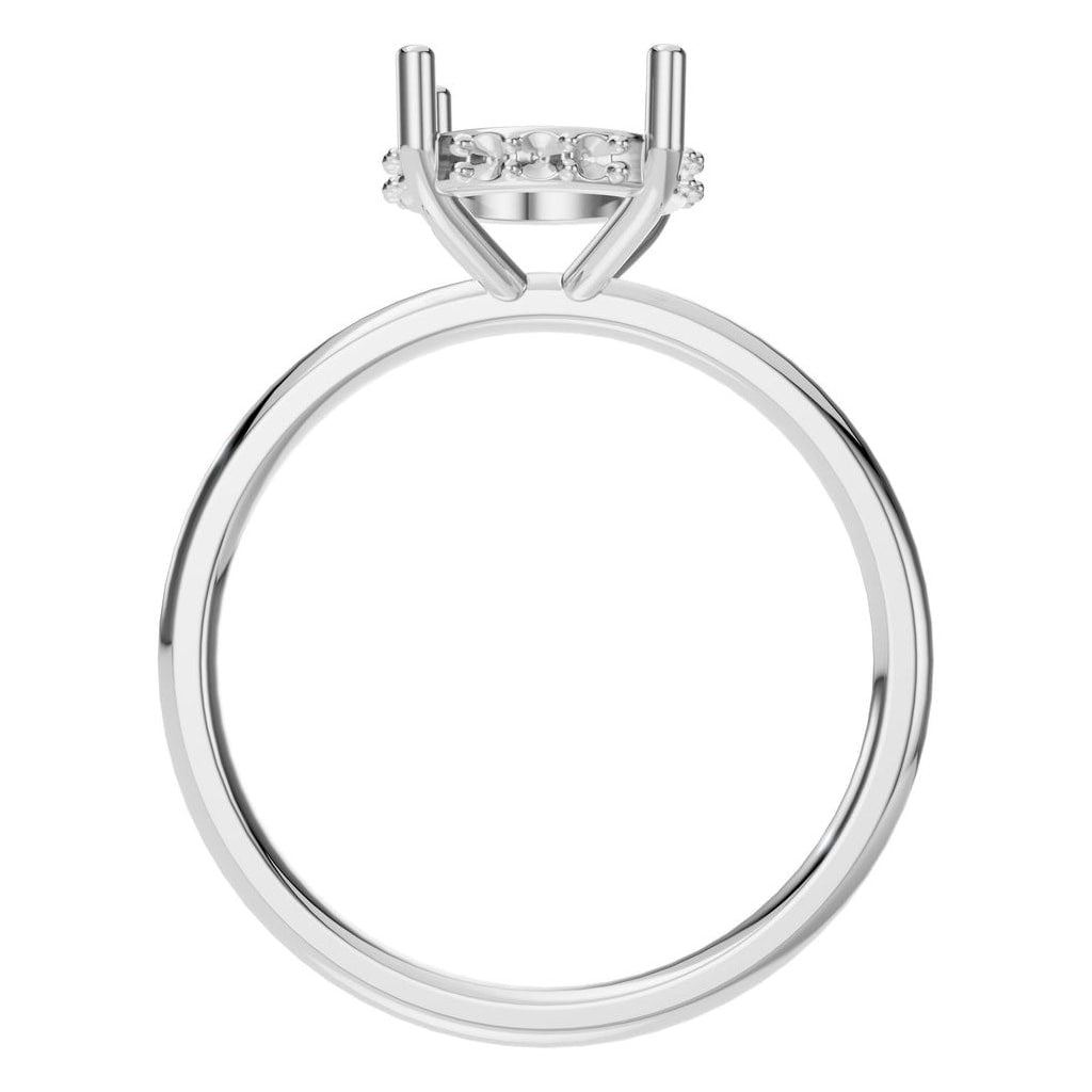 RI-5127 White Gold Ring UNSET - Top View