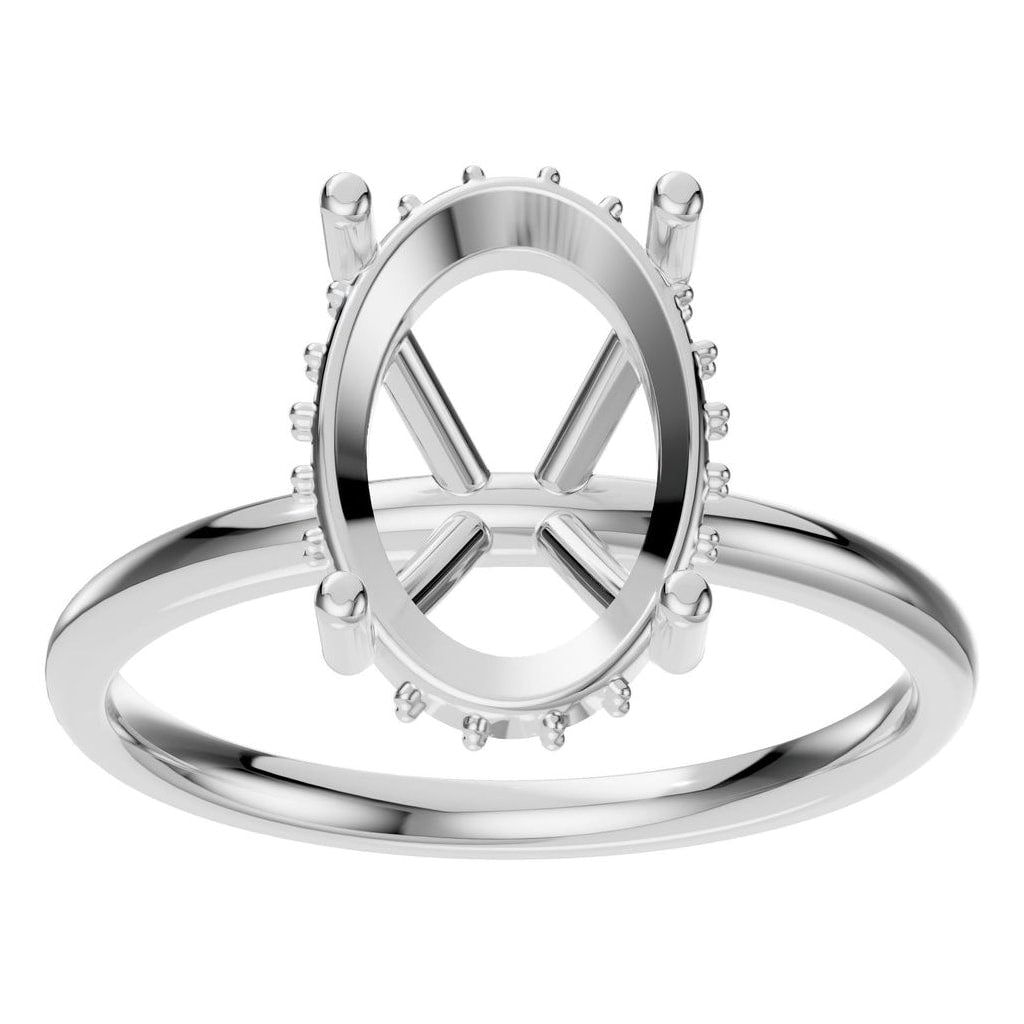 RI-5127 White Gold Ring UNSET - Front View