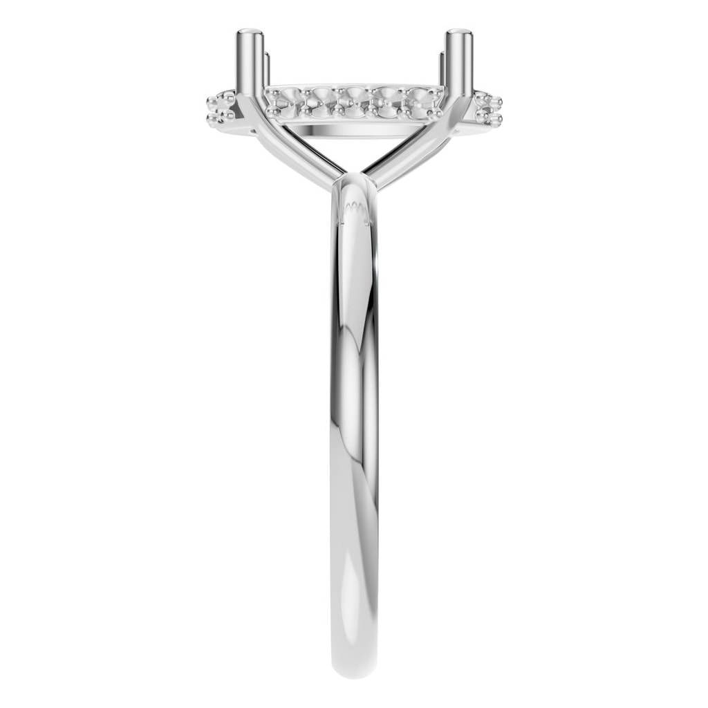 RI-5127 White Gold Ring UNSET - Side View