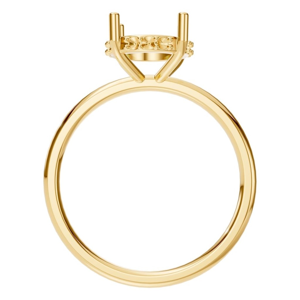 RI-5127 Yellow Gold Ring UNSET - Top View