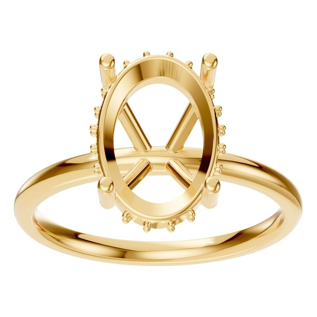 RI-5127 Yellow Gold Ring UNSET - Front View