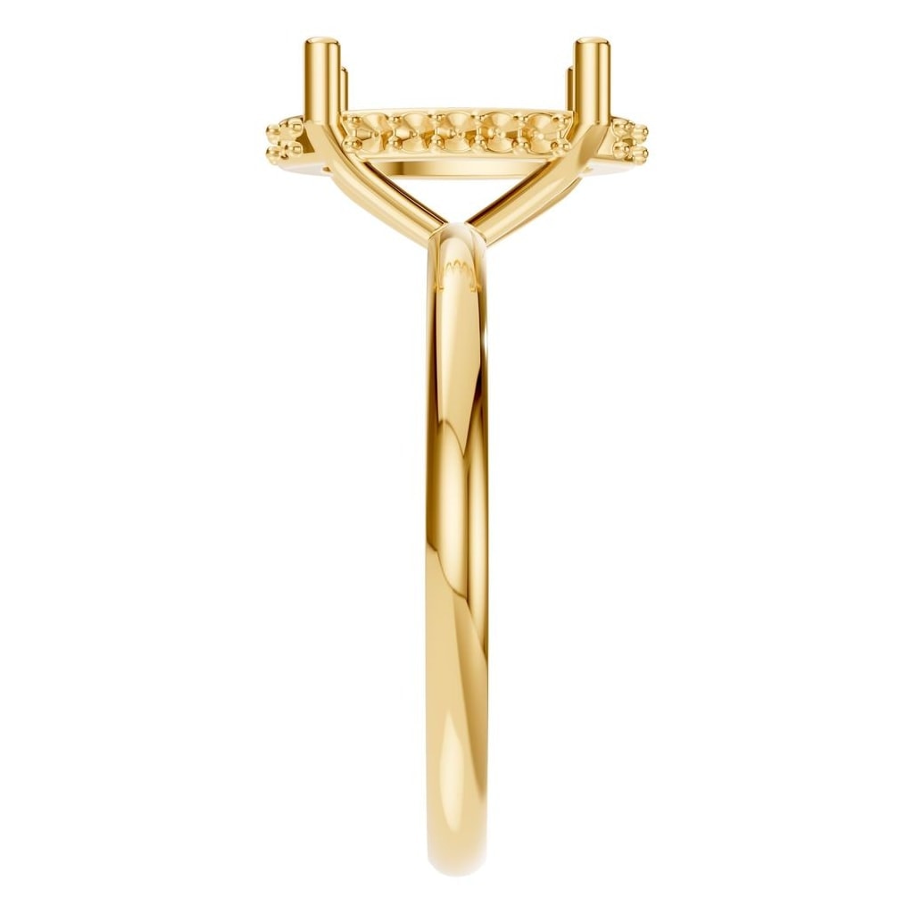 RI-5127 Yellow Gold Ring UNSET - Side View