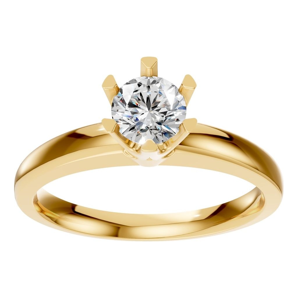 RI-5166 Yellow Gold Ring SET - Front View