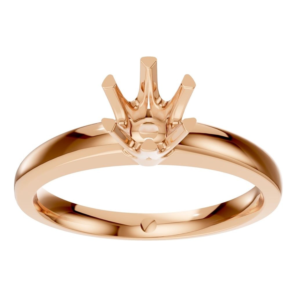 RI-5166 Rose Gold Ring UNSET - Front View