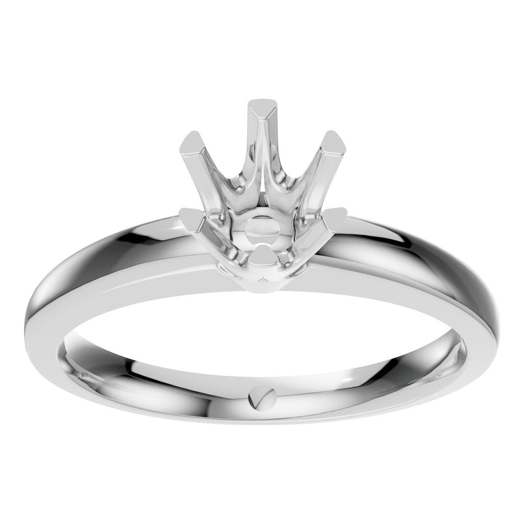 RI-5166 White Gold Ring UNSET - Front View