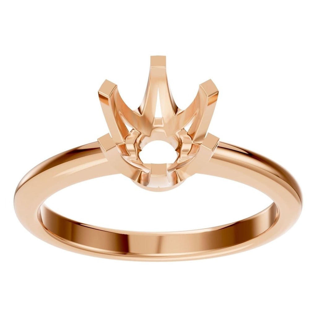 RI-5166 Rose Gold Ring UNSET - Front View