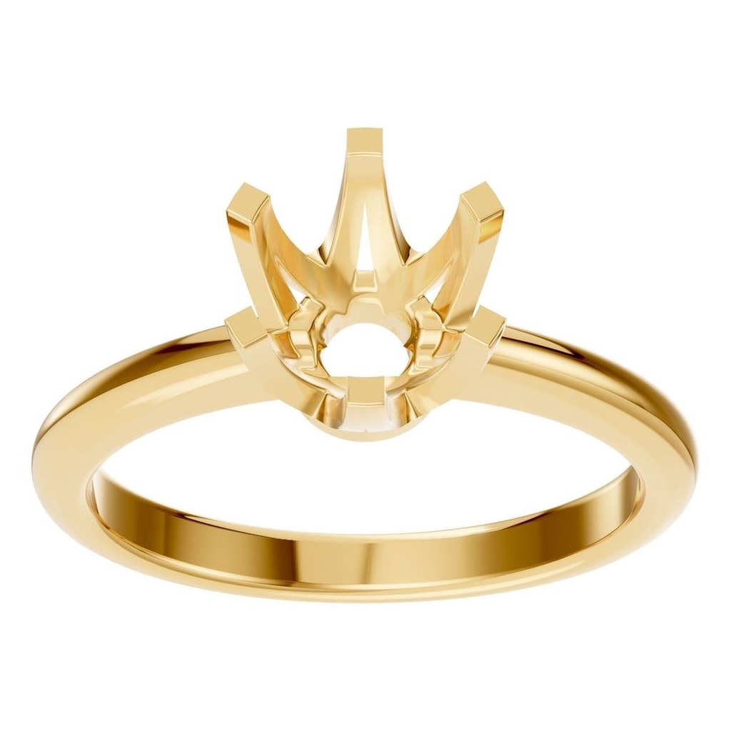 RI-5166 Yellow Gold Ring UNSET - Front View