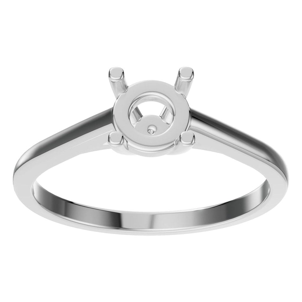 RI-5250 White Gold Ring UNSET - Front View