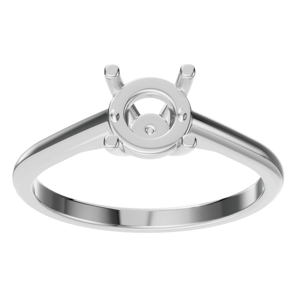 RI-5250 White Gold Ring UNSET - Front View