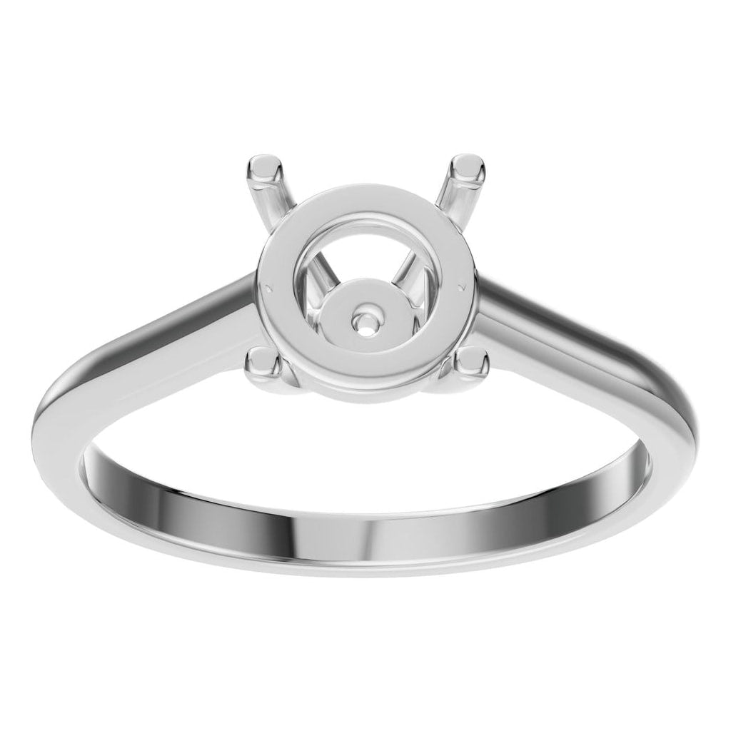 RI-5250 White Gold Ring UNSET - Front View