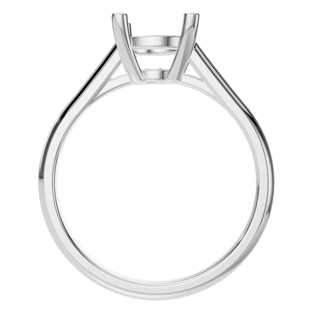 RI-5250 White Gold Ring UNSET - Top View