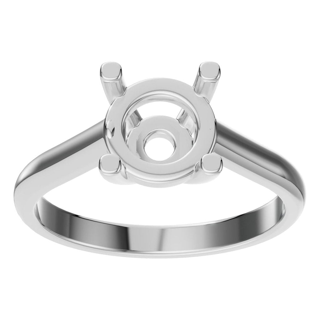RI-5250 White Gold Ring UNSET - Front View